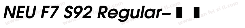 NEU F7 S92 Regular字体转换